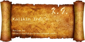Kalikin Irén névjegykártya
